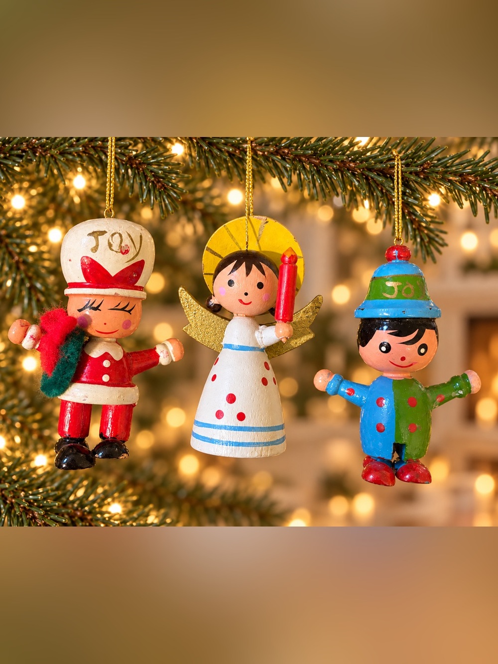 Christmas Ornament 3 – JOY Children & Candle-Holding Angel